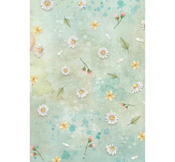 Motyw papier ryżowy backgrounds "Daisy Art", zestaw 8 sztuk