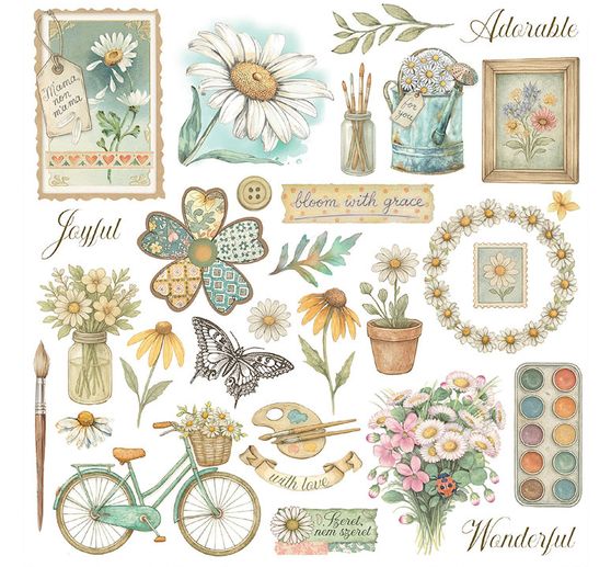 Rub On assortment "Daisy Art"