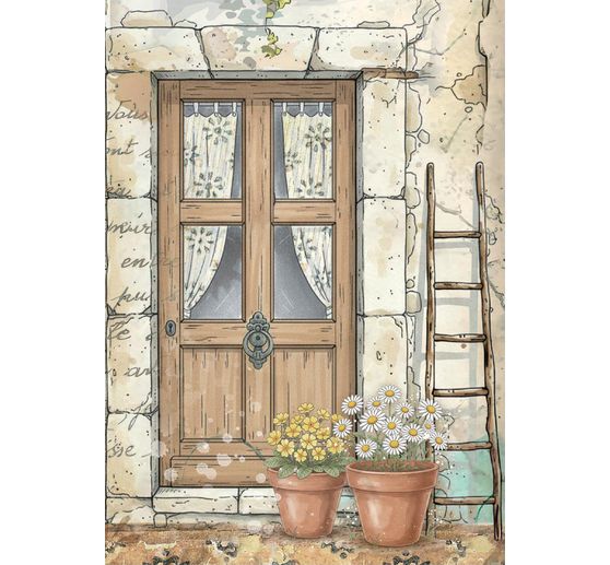 Motyw papieru ryżowego "Daisy Art", zestaw 8 sztuk