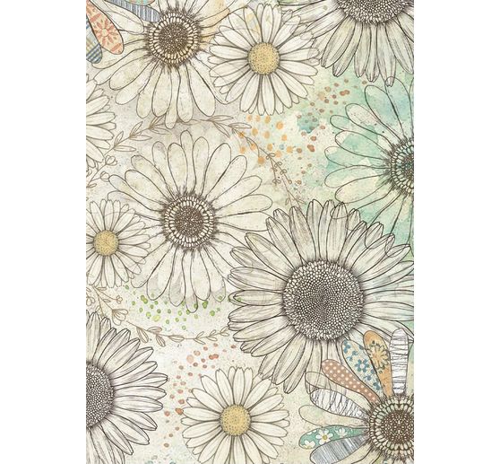 Motyw papieru ryżowego "Daisy Art", zestaw 8 sztuk