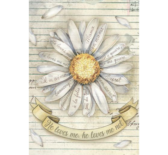 Motyw papieru ryżowego "Daisy Art", zestaw 8 sztuk