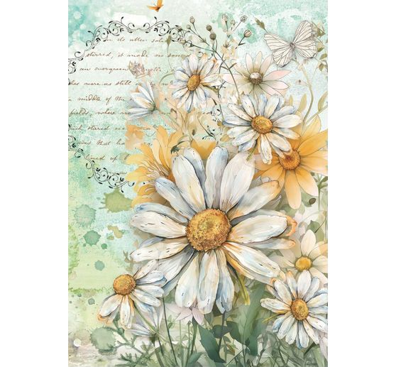 Motyw papieru ryżowego "Daisy Art", zestaw 8 sztuk