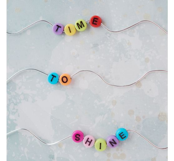 VBS Letter beads "Colourful", round