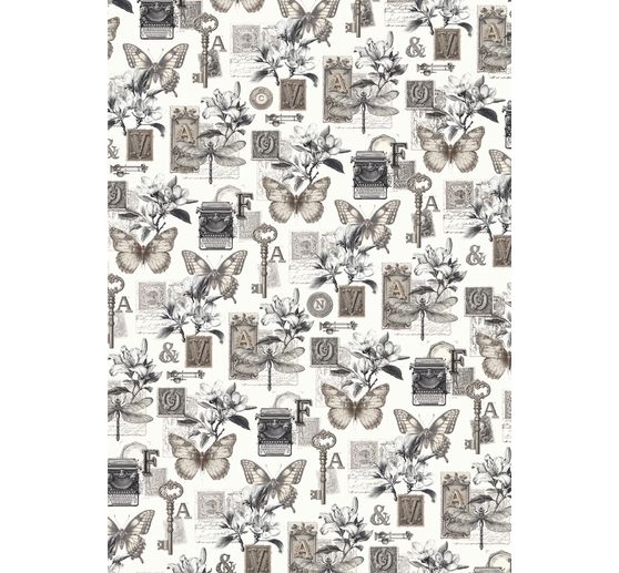 Motyw papier ryżowy asortyment "Typographic", zestaw 8 sztuk