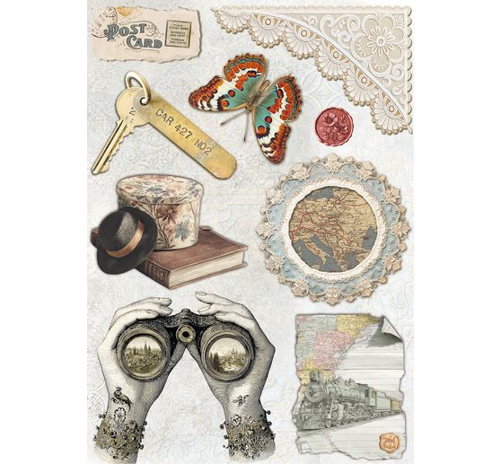 Motyw papier ryżowy asortyment "Eastern Journey", zestaw 8 sztuk