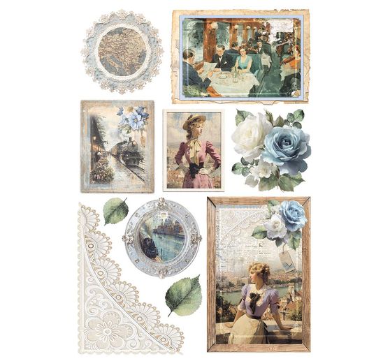 Motyw papier ryżowy asortyment "Eastern Journey", zestaw 4 sztuk