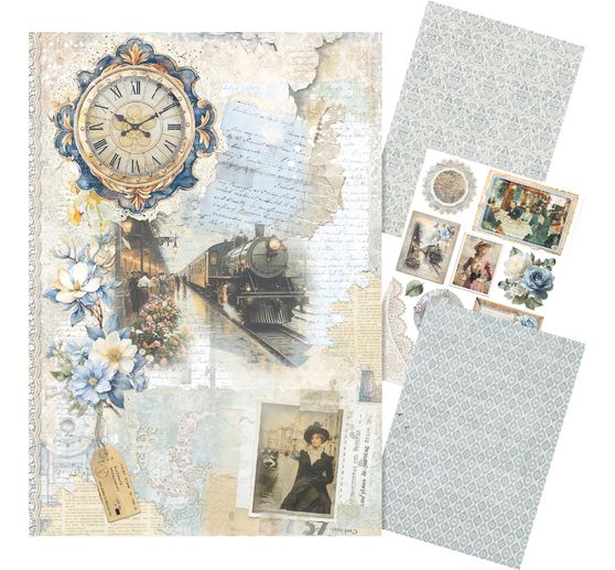 Motyw papier ryżowy asortyment "Eastern Journey", zestaw 4 sztuk