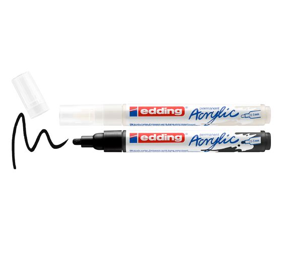 edding 5100 Acrylic "Marker akrylowy - Czarny/Biały", Średni, zestaw 2 szt.