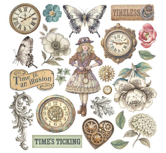 Rub On asortyment "Gardens of Time"