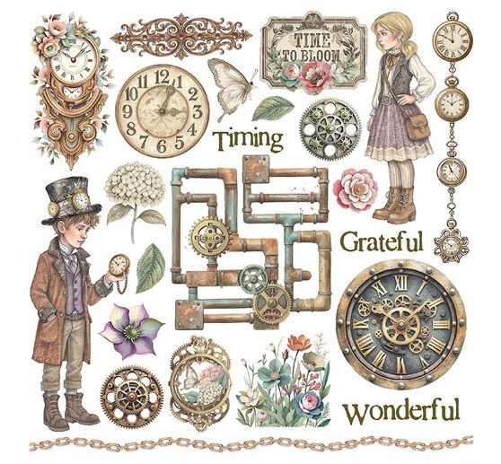 Rub On asortyment "Gardens of Time"