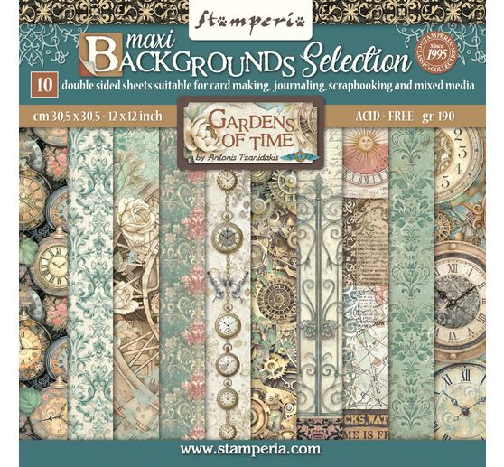 Blok do scrapbooking "Gardens of Time Backgrounds"