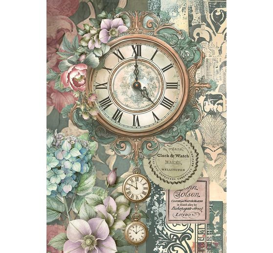 Motyw papier ryżowy asortyment "Ogrody czasu", zestaw 8 sztuk