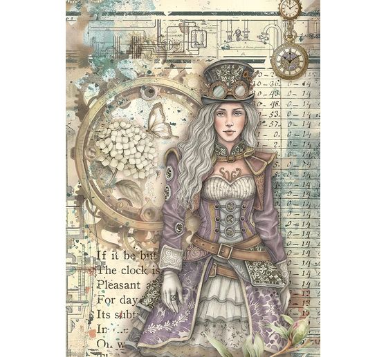 Motyw papier ryżowy asortyment "Ogrody czasu", zestaw 8 sztuk