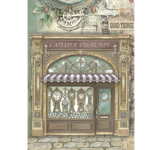 Motyw papier ryżowy asortyment "Ogrody czasu", zestaw 8 sztuk