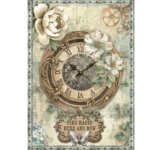 Motyw papier ryżowy asortyment "Ogrody czasu", zestaw 8 sztuk