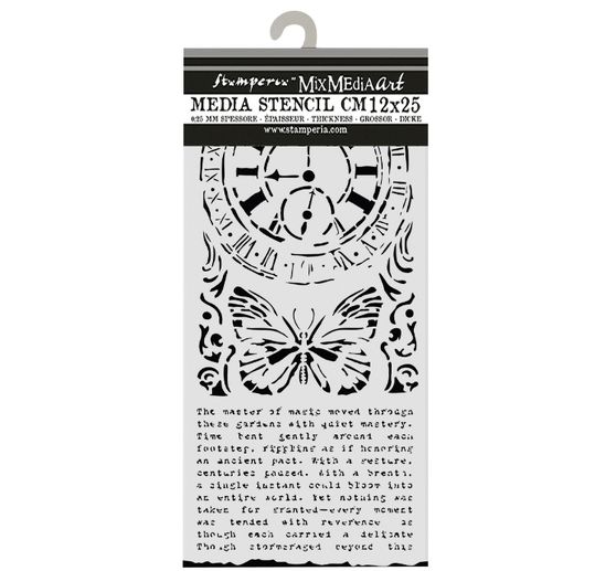 Szablon "Gardens of Time - Clock and Butterfly"