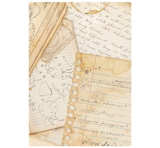 Motif straw silk backgrounds "All Around", DIN A6, set of 8