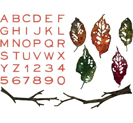 Sizzix Thinlits Wykrojnik do papieru "Leaves + Sticks by Tim Holtz"