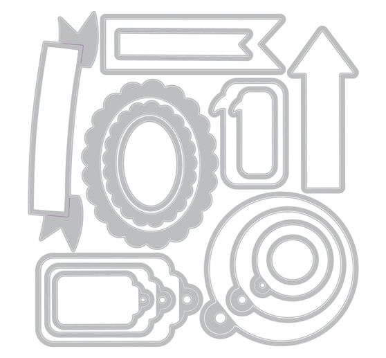 Sizzix Framelits Wykrojnik do papieru "Banners, Tags & Labels"