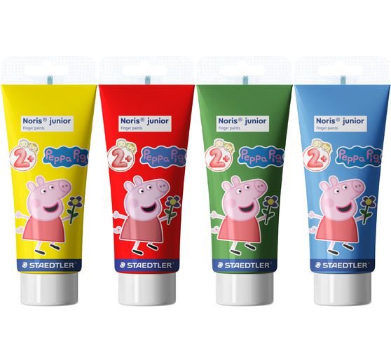 Farby do malowania palcami Noris junior "Peppa Pig", 4 x 75 ml