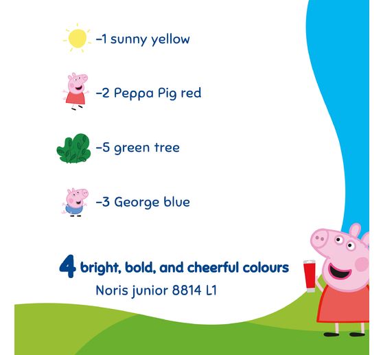 Farby do malowania palcami Noris junior "Peppa Pig", 4 x 75 ml