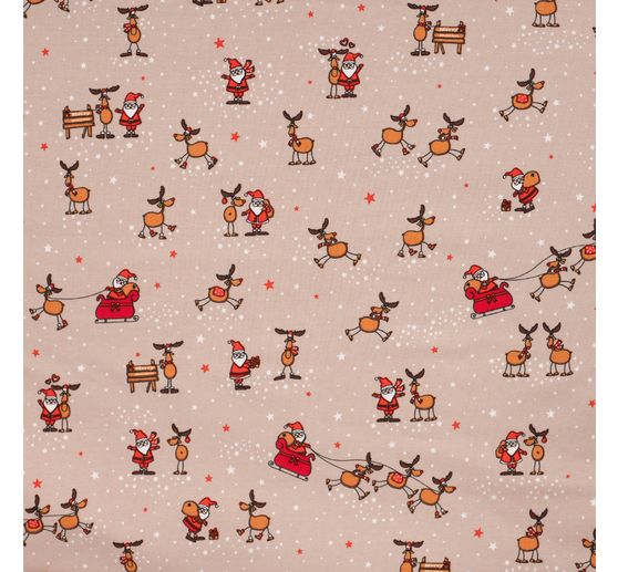 Jersey fabric "Santa and Rudolf"