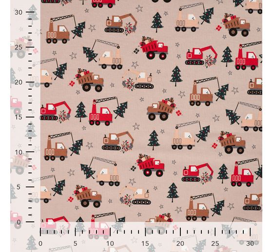 Tkanina dżersejowa "Trucks and Trees"