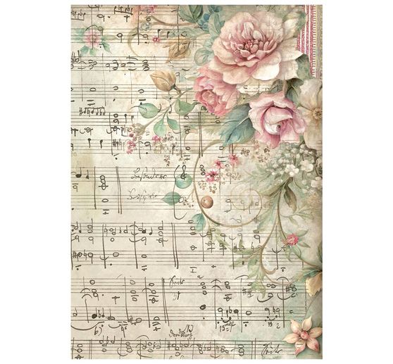 Motyw papieru ryżowego backgrounds Stamperia "Symphony", DIN A6, zestaw 8 sztuk