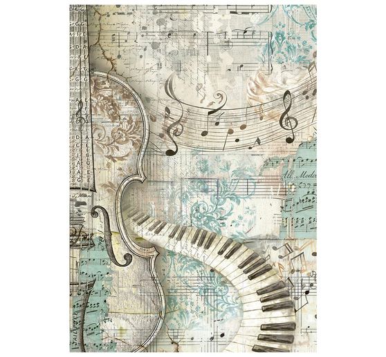 Motyw papieru ryżowego backgrounds Stamperia "Symphony", DIN A6, zestaw 8 sztuk