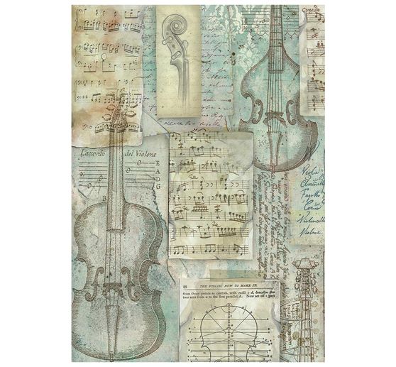 Motyw papieru ryżowego backgrounds Stamperia "Symphony", DIN A6, zestaw 8 sztuk