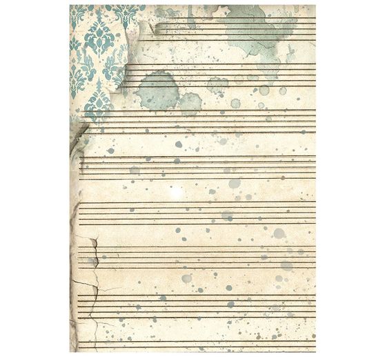 Motyw papieru ryżowego backgrounds Stamperia "Symphony", DIN A6, zestaw 8 sztuk