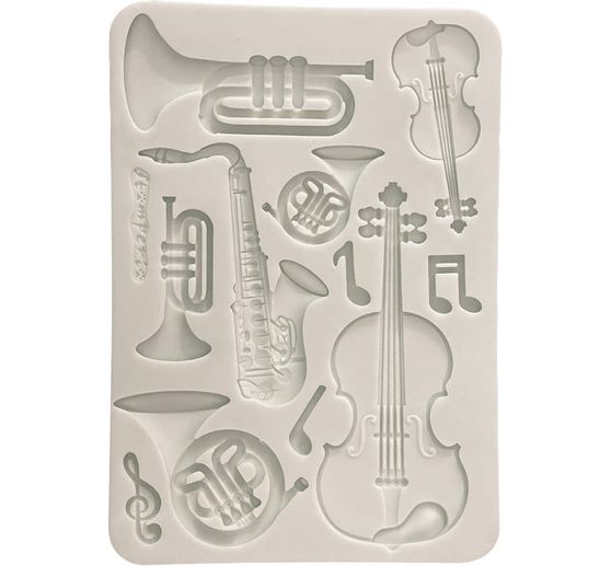 Stamperia Silicone mould A5 "Symphony - Musical Instruments"