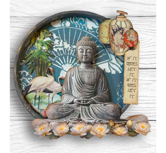 Szablon Stamperia "Oriental Garden - Fans", 20 x 25 cm
