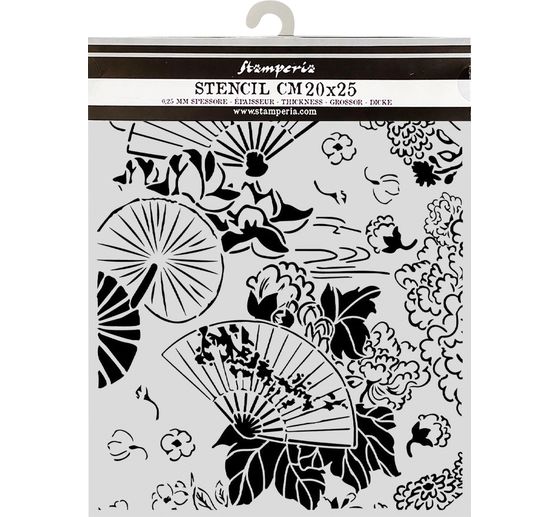 Szablon Stamperia "Oriental Garden - Fans", 20 x 25 cm
