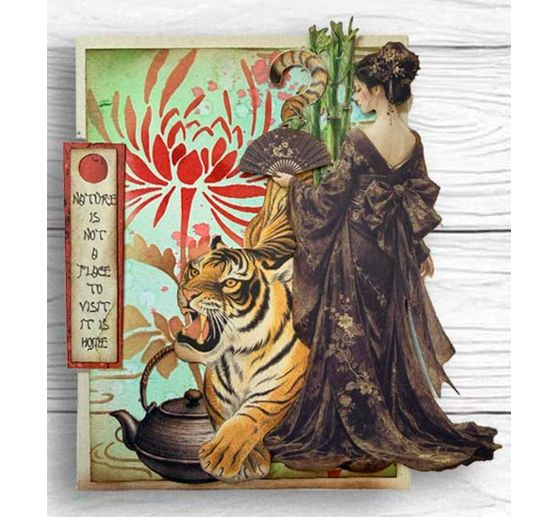 Szablon Stamperia "Oriental Garden - Lotus flower", 20 x 25 cm
