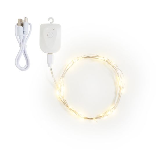 Micro‑LED fairy lights, rechargeable, 40 LEDs