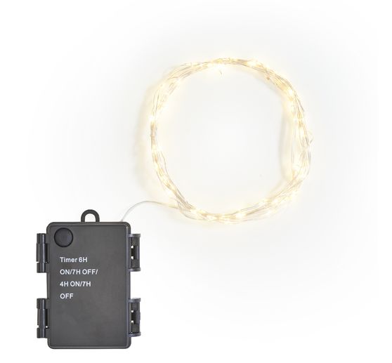 Zewnętrzny łańcuch świetlny Micro LED z timerem, 3 m, 60 diod LED