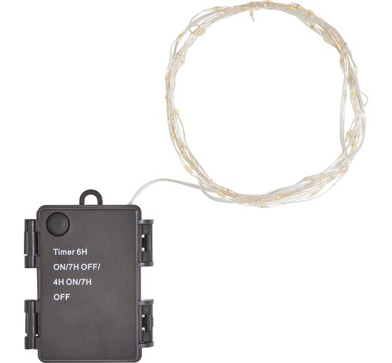 Zewnętrzny łańcuch świetlny Micro LED z timerem, 3 m, 60 diod LED