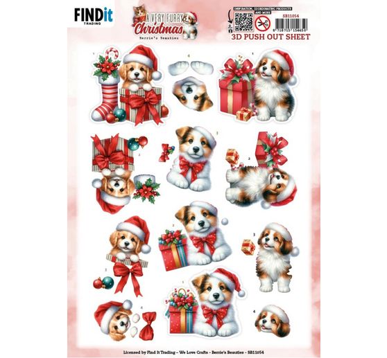 Zestaw arkusz do wycinania 3D "Furry Christmas"