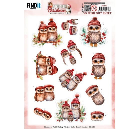 Zestaw arkusz do wycinania 3D "Furry Christmas"