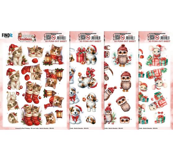 Zestaw arkusz do wycinania 3D "Furry Christmas"