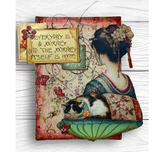 Stamperia Motif straw silk backgrounds "Oriental Garden", DIN A6, set of 8