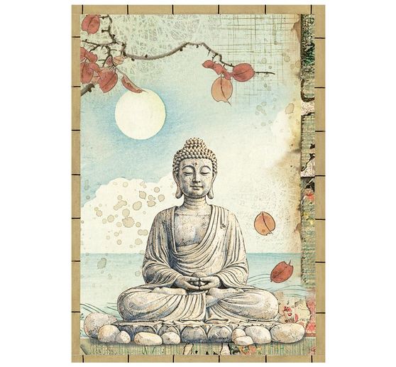 Stamperia Motif straw silk assortment "Oriental Garden", DIN A6, set of 8