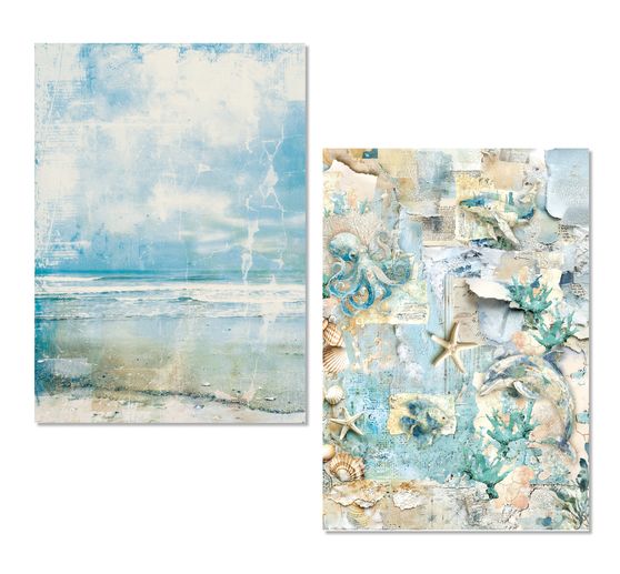 Motyw papier ryżowy asortyment Ciao Bella "Edge of the Ocean", zestaw 8 sztuk
