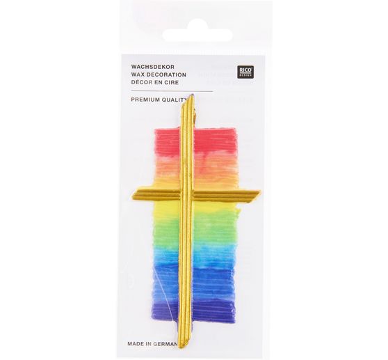 Wax motif "Rainbow cross"