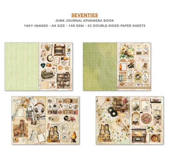 Junk Journal & Ephemera Book Ciao Bella "Seventies"