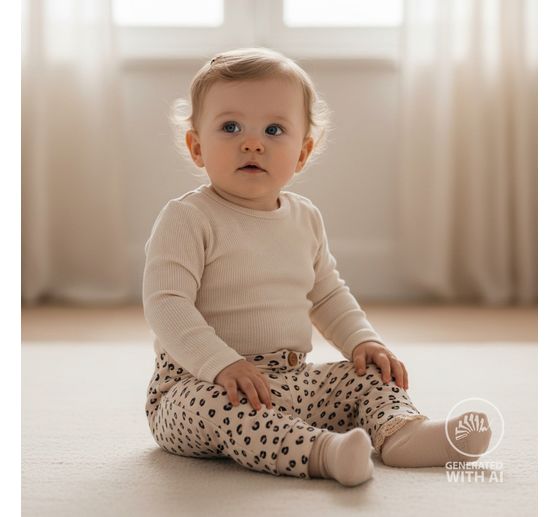 Tkanina jersey prążkowana "Leopard Sand"