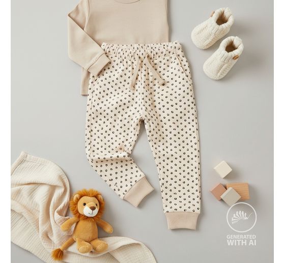 Tkanina jersey prążkowana "Leopard Sand"