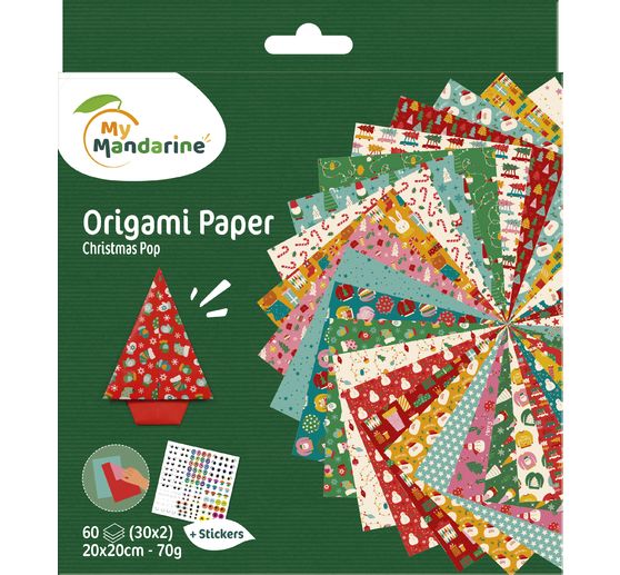 Asortyment papier do składania My Mandarine "Christmas", 20 x 20 cm