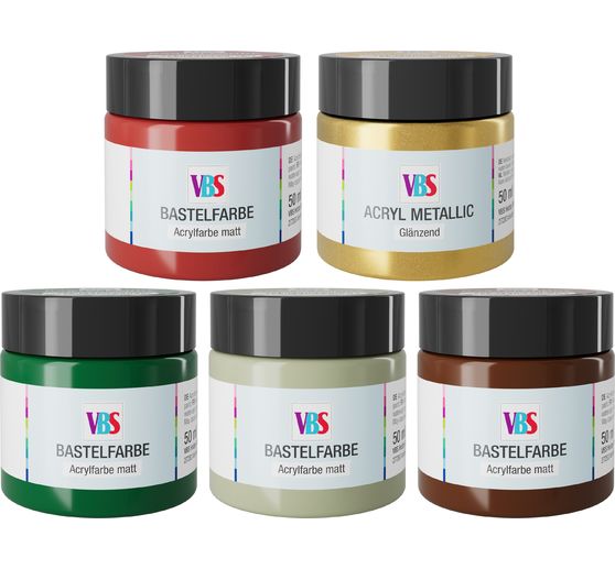 Zestaw farb do rękodzieła VBS "Xmas-Soul", 5 x 50 ml